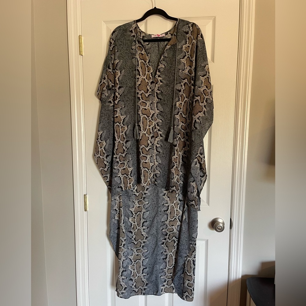 Buddy Love S/M high-low snake print caftan